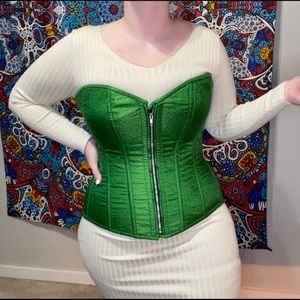 Green Daisy Corsets Overbust zip up corset